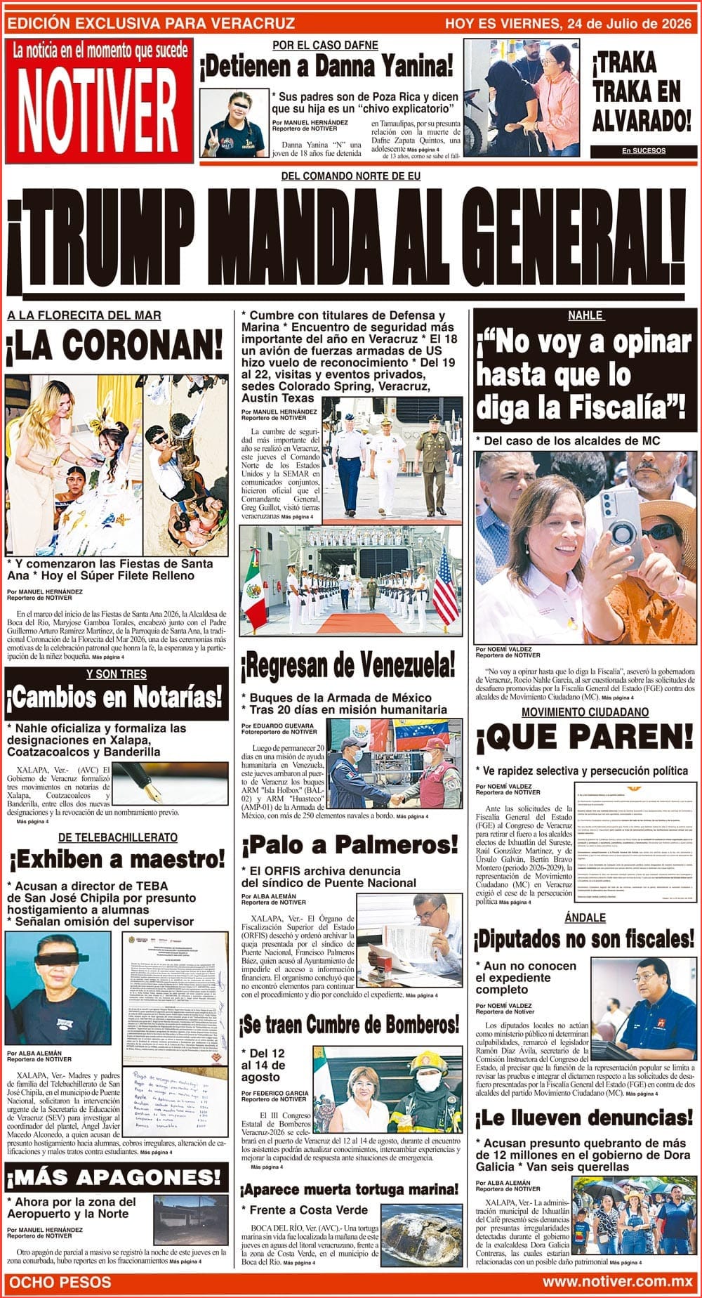LA PORTADA - VIERNES 24 DE JULIO 2026