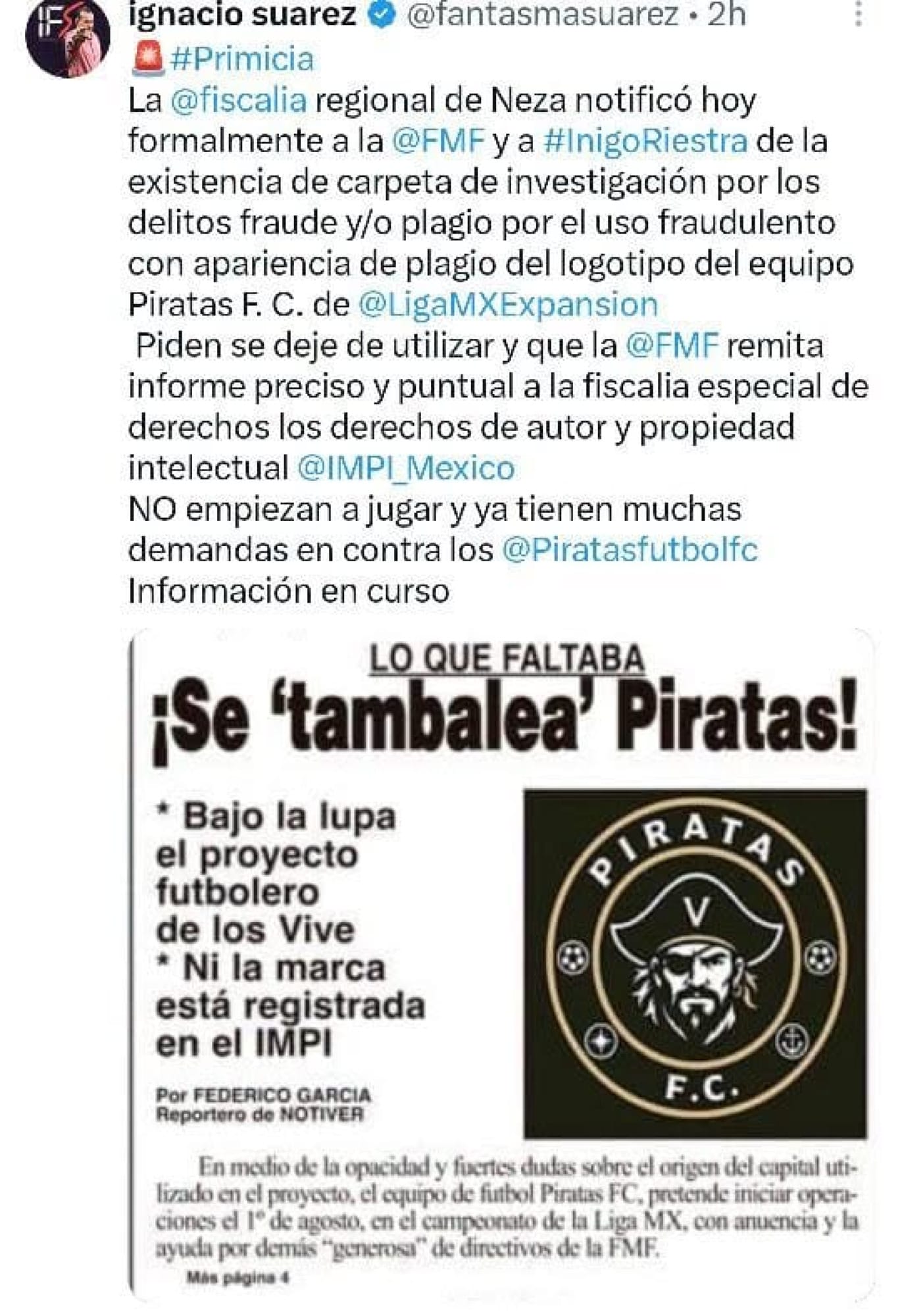 ¡PIRATAS FC PREPARA SU DEBUT EN LIGA DE EXPANSIÓN!