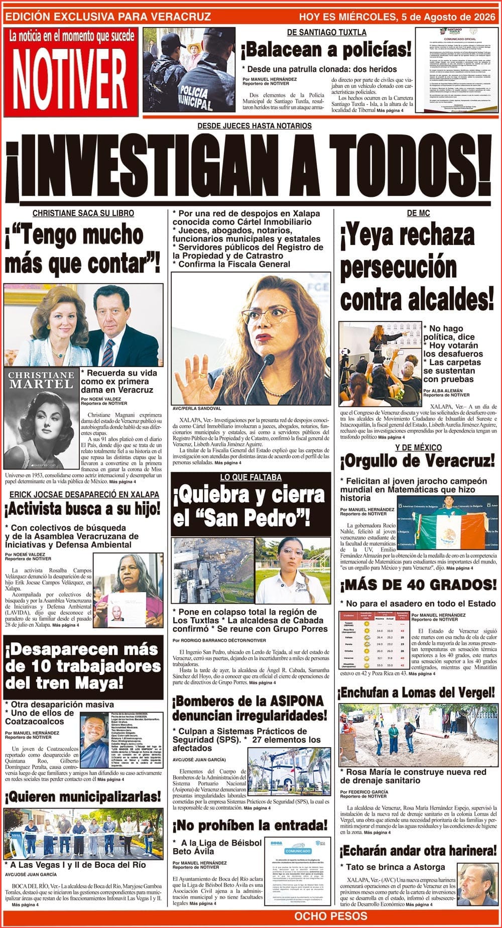 LA PORTADA - MIÉRCOLES 5 DE AGOSTO 2026