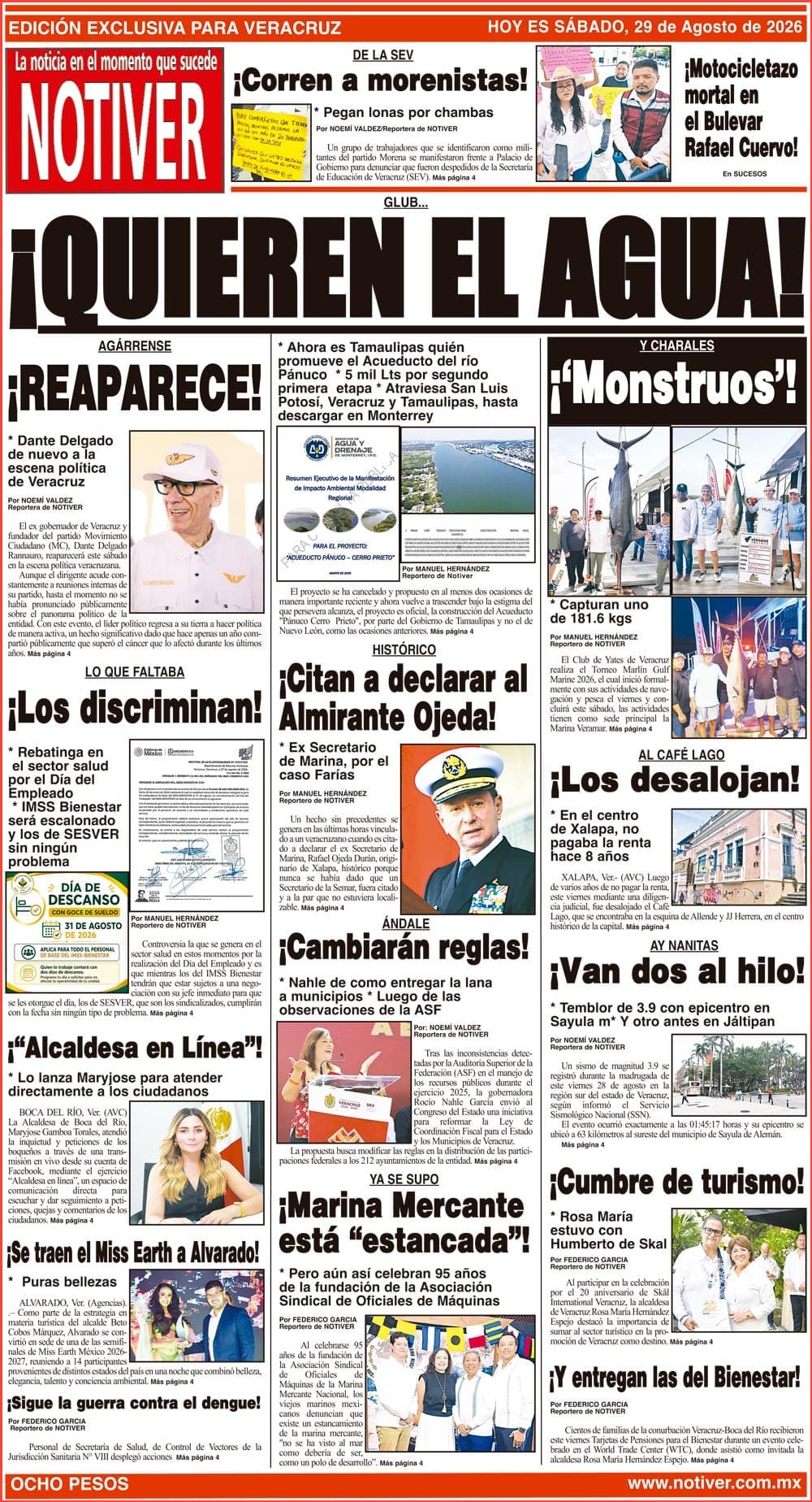 LA PORTADA - SÁBADO 29 DE AGOSTO 2026