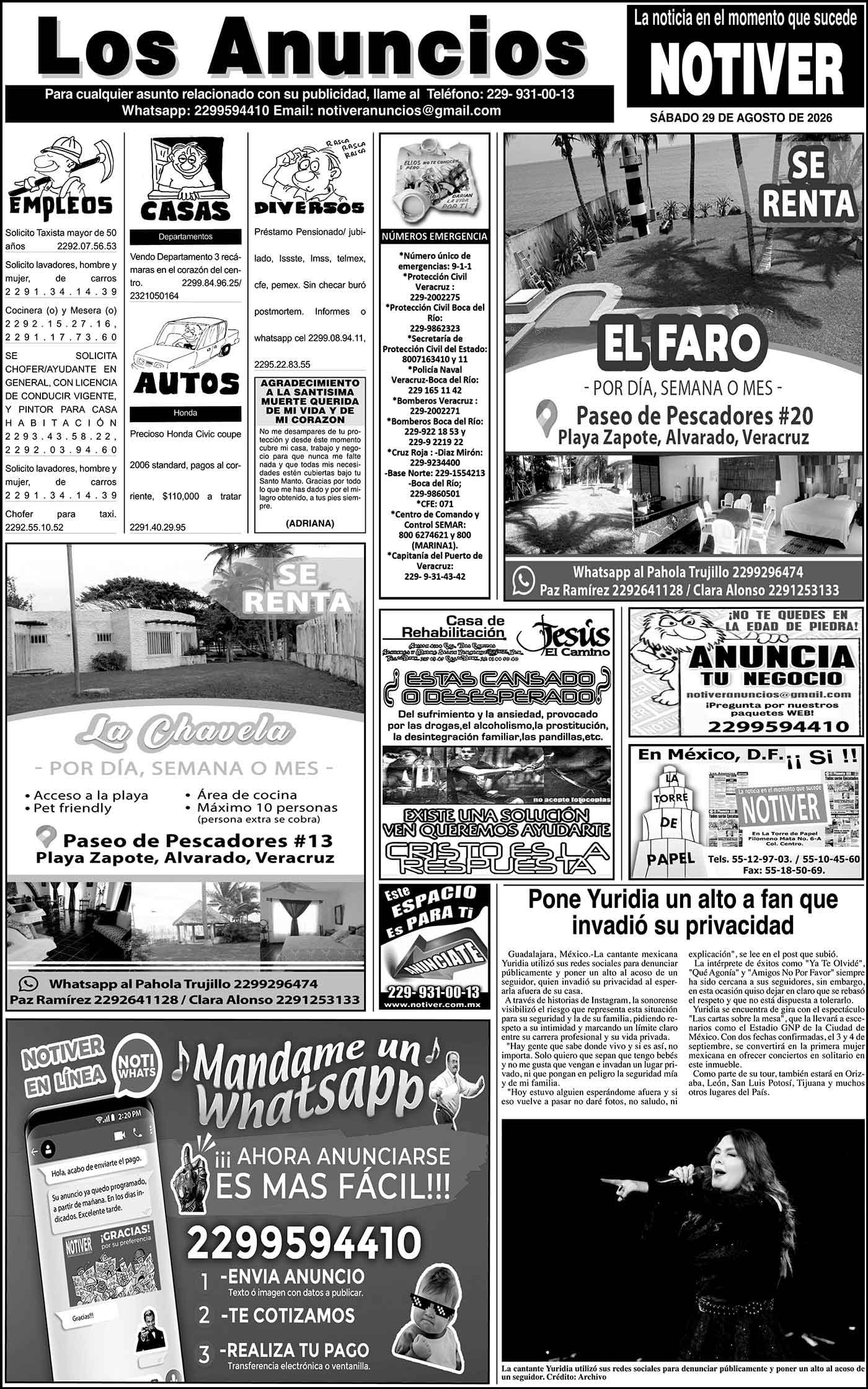 ...LOS ANUNCIOS, AVISOS Y DEMÁS! - SÁBADO, 29 DE AGOSTO 2026