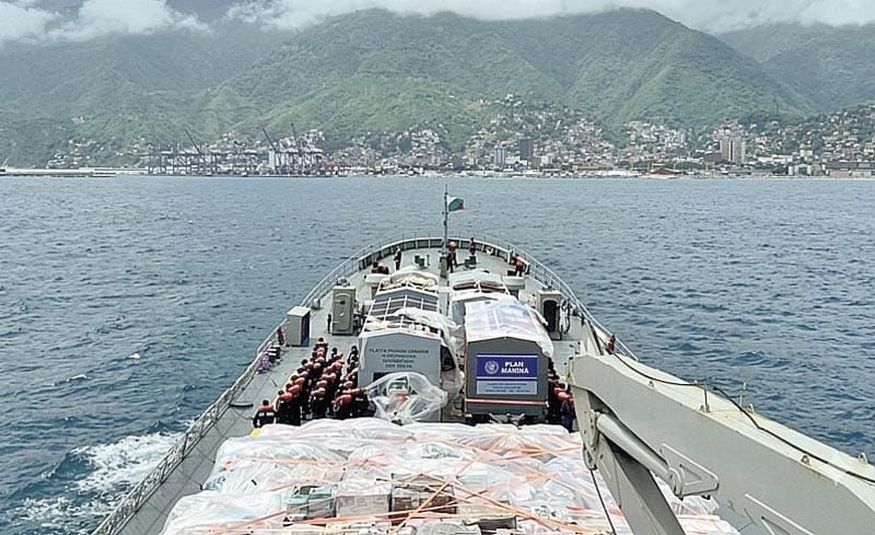 ¡CASI 400 TONELADAS DE AYUDA HUMANITARIA A VENEZUELA! - *Dos buques de la Secretaría de Marina Armada de México arribaron al puerto de La Guaira para entregar la ayuda enviada desde el puerto de Veracruz