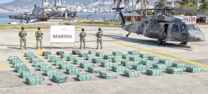 ¡DECOMISAN 1.9 TONELADAS DE COCAÍNA EN COSTAS DE GUERRERO!