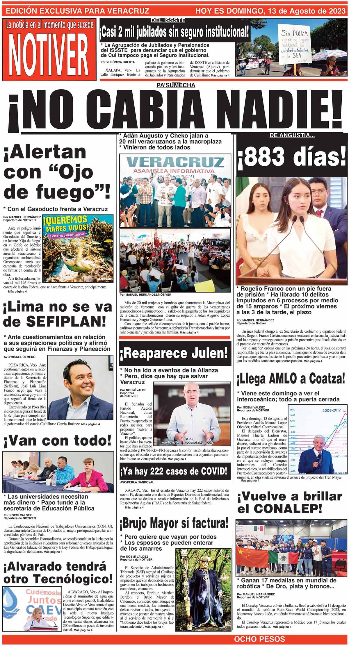 LA PORTADA - DOMINGO, 13 DE AGOSTO 2023