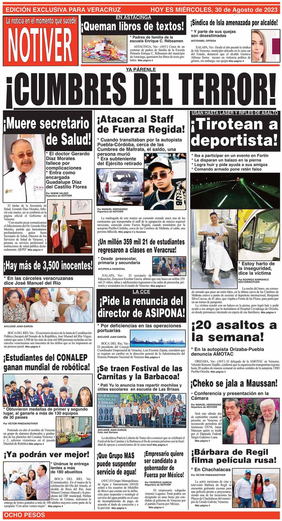 LA PORTADA - MIÉRCOLES, 30 DE AGOSTO 2023