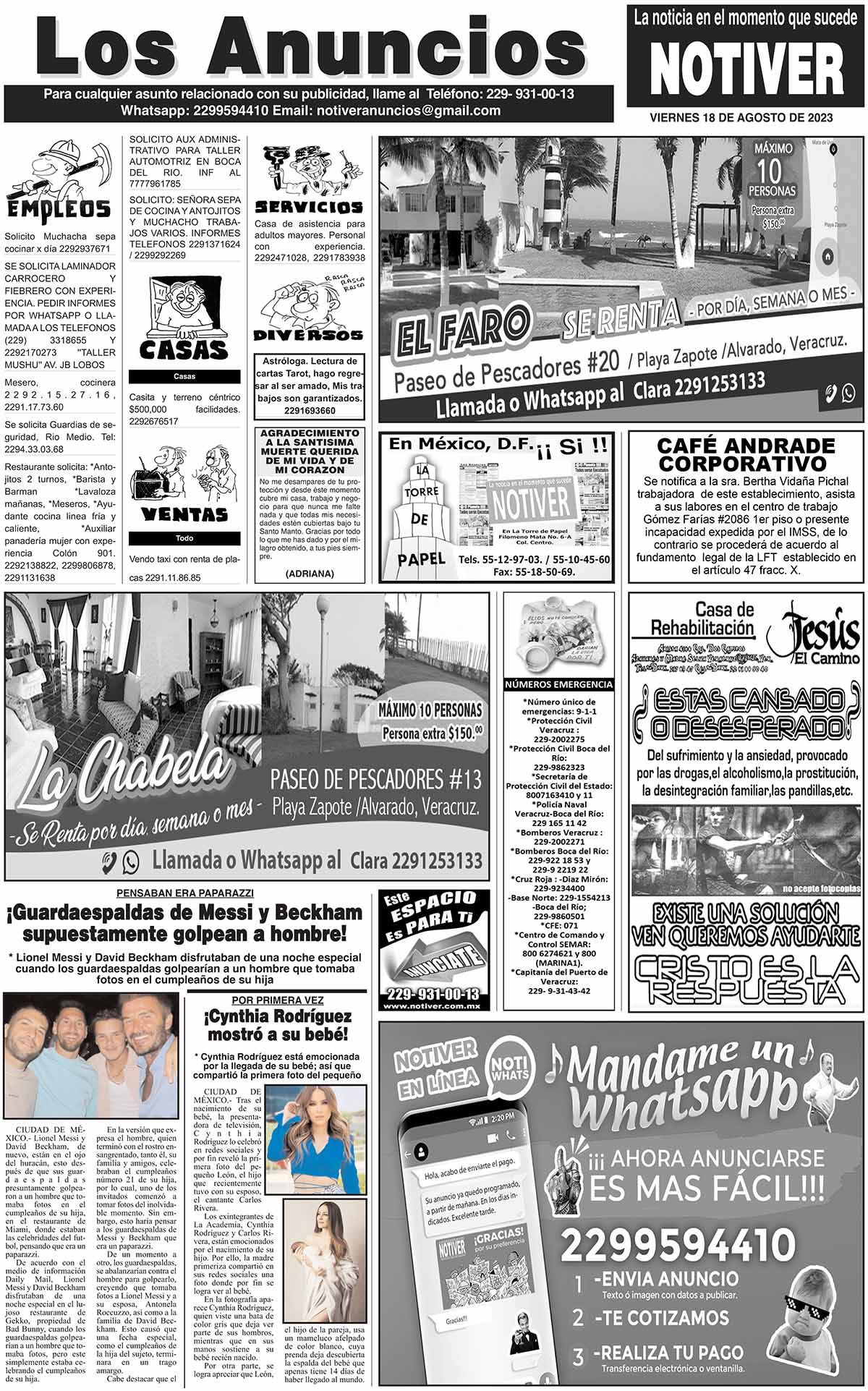 ...LOS ANUNCIOS, AVISOS Y DEMÁS! - VIERNES, 18 DE AGOSTO 2023