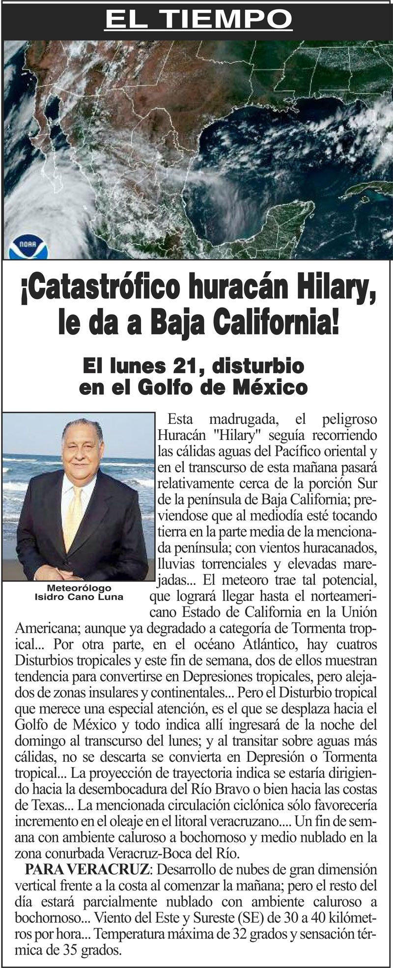 ¡CATASTRÓFICO HURACÁN HILARY, LE DA A BAJA CALIFORNIA!