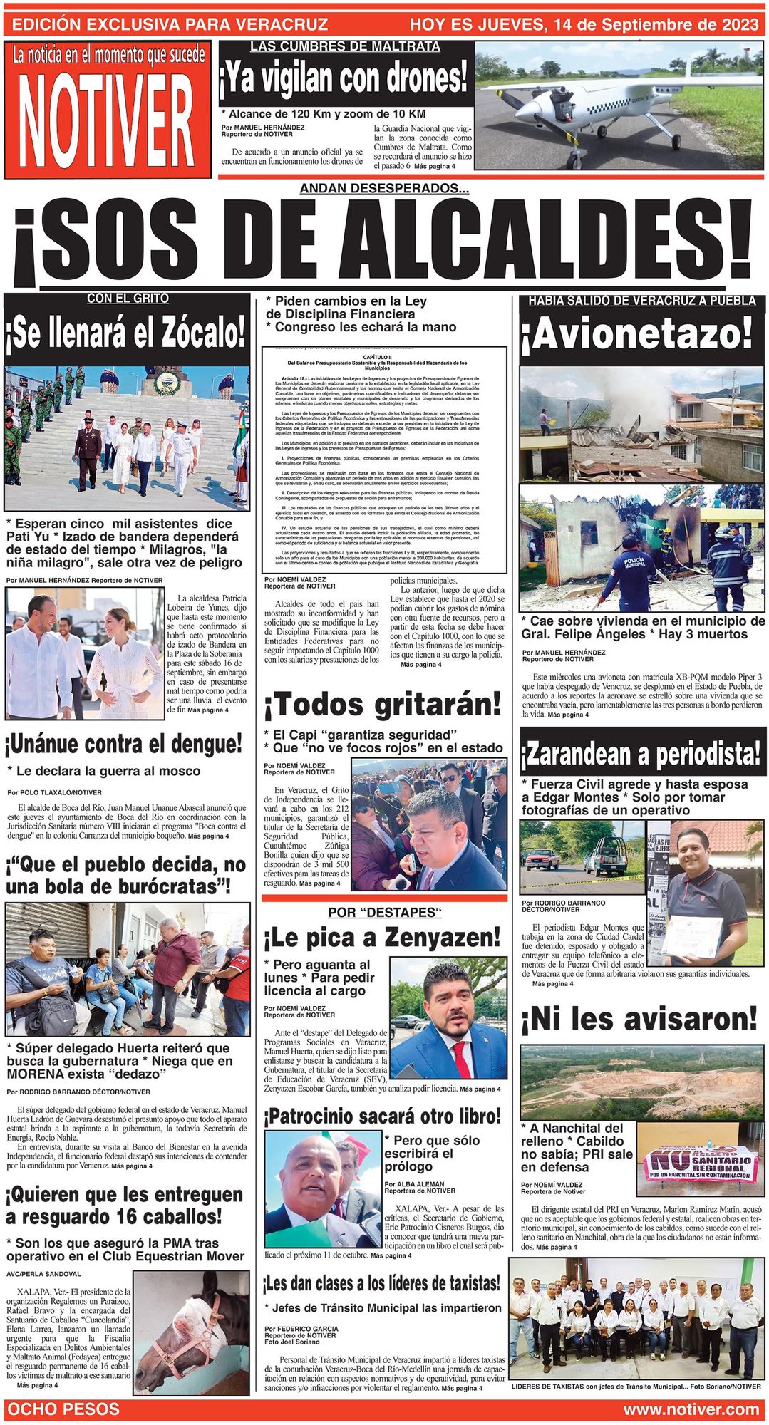 LA PORTADA - JUEVES, 14 DE SEPTIEMBRE 2023