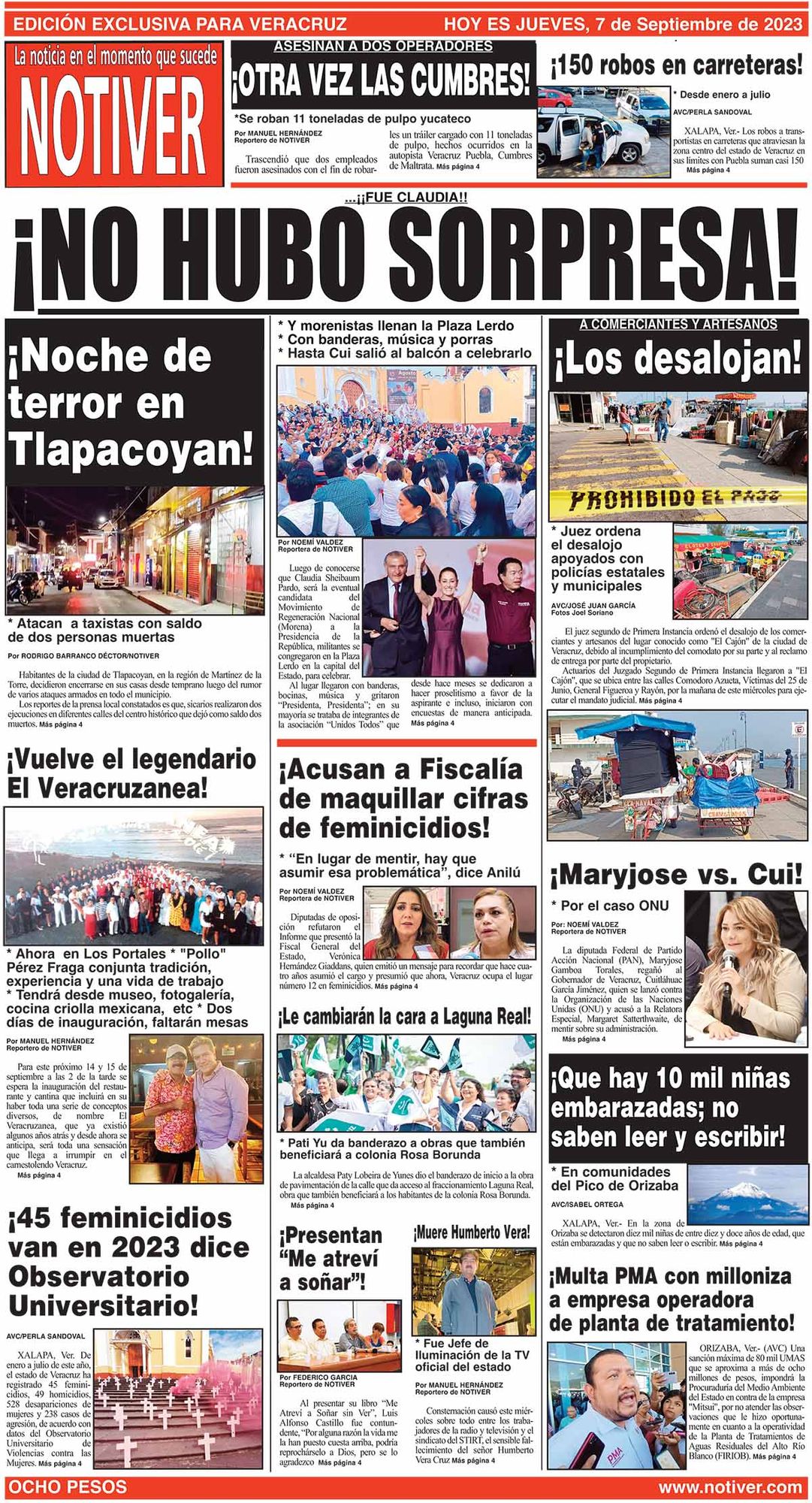 LA PORTADA - JUEVES, 7 DE SEPTIEMBRE 2023