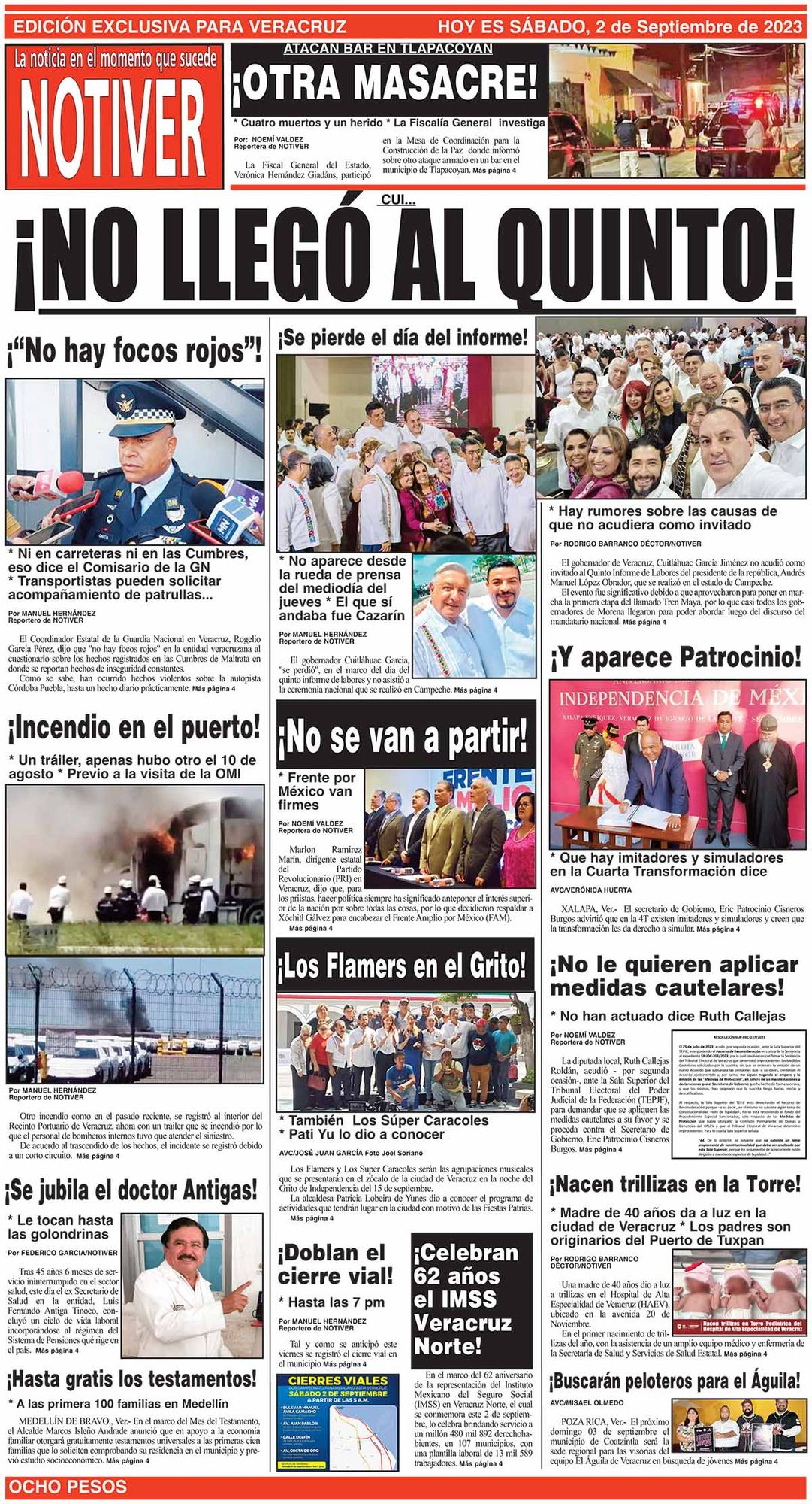 LA PORTADA - SÁBADO, 2 DE SEPTIEMBRE 2023