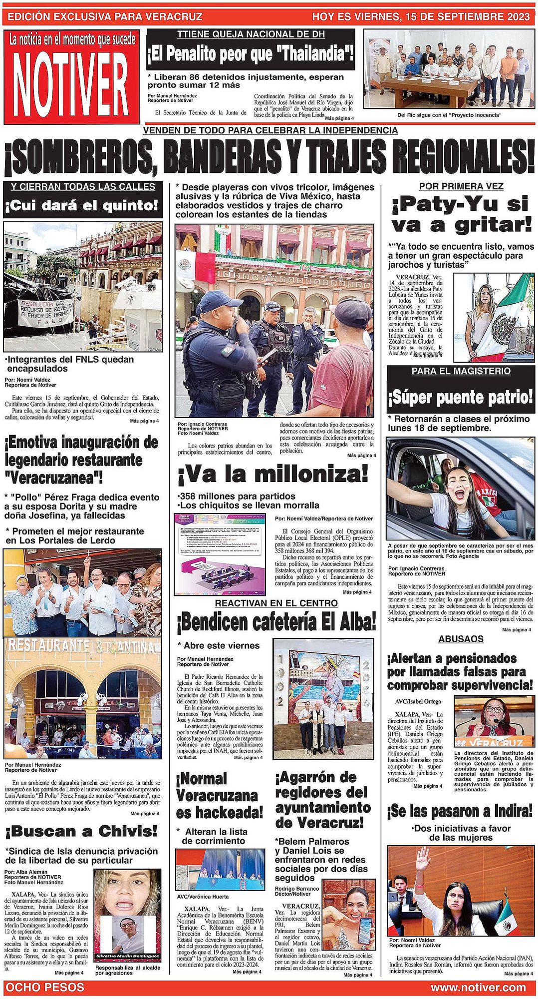 LA PORTADA - VIERNES, 15 DE SEPTIEMBRE 2023
