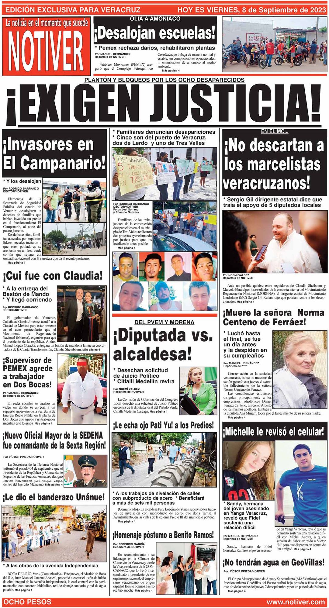 LA PORTADA - VIERNES, 8 DE SEPTIEMBRE 2023