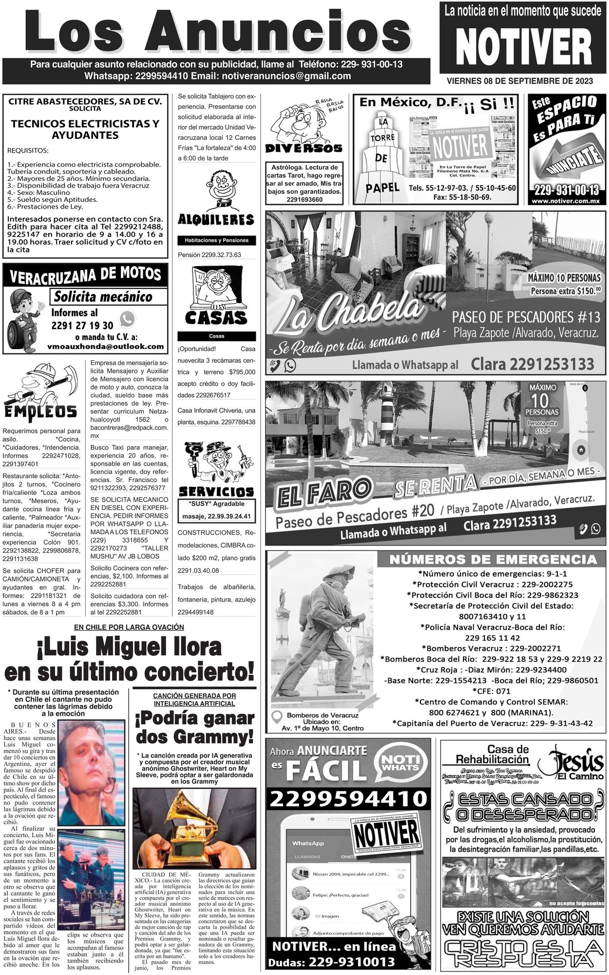 ...LOS ANUNCIOS, AVISOS Y DEMÁS! - VIERNES, 8 DE SEPTIEMBRE 2023