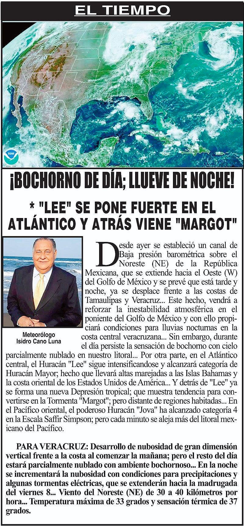 ¡BOCHORNO DE DÍA; LLUEVE DE NOCHE!