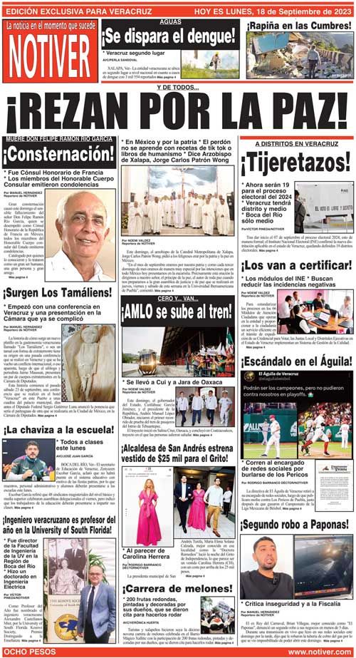 LA PORTADA - LUNES, 18 DE SEPTIEMBRE 2023