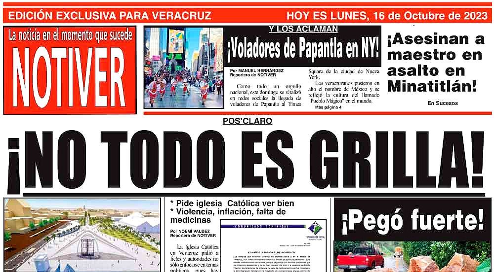 LA PORTADA - LUNES, 16 DE OCTUBRE 2023
