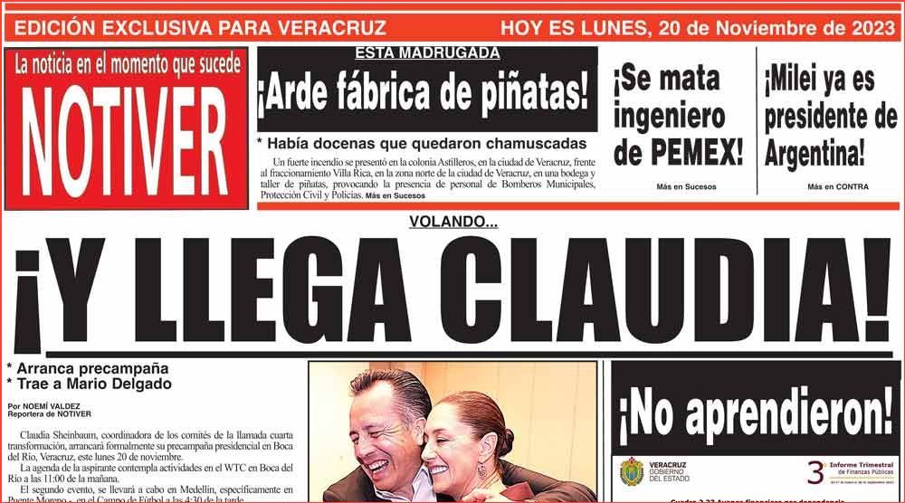 LA PORTADA - LUNES, 20 DE NOVIEMBRE 2023