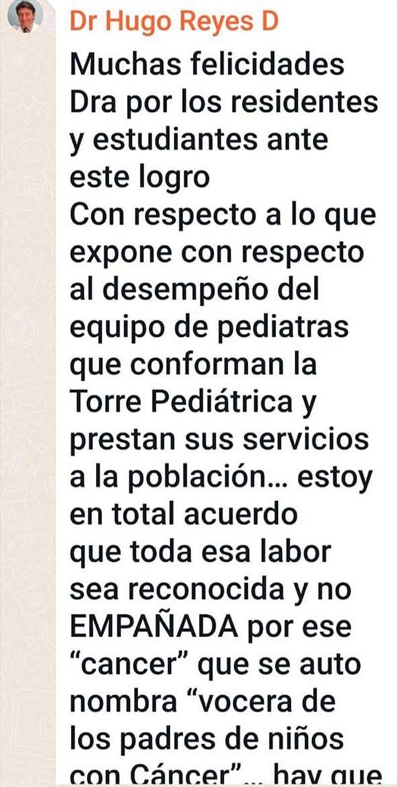 ¡DIRECTOR DEL HAEV LLAMA ”CÁNCER” AL MOVIMIENTO DE PAPÁS Y MAMÁS DE NIÑOS DE LA TORRE PEDIÁTRICA!