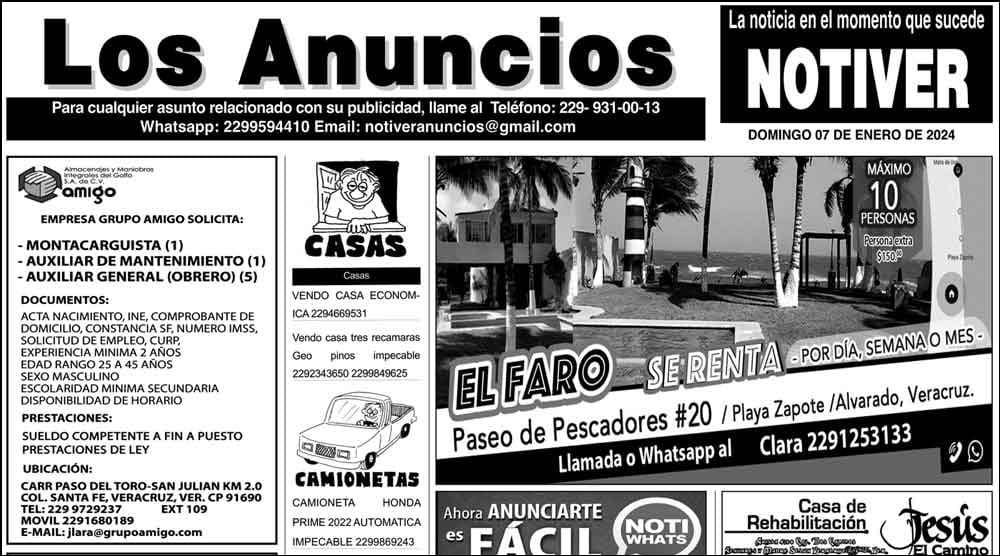 ...LOS ANUNCIOS, AVISOS Y DEMÁS! - DOMINGO, 7 DE ENERO 2024