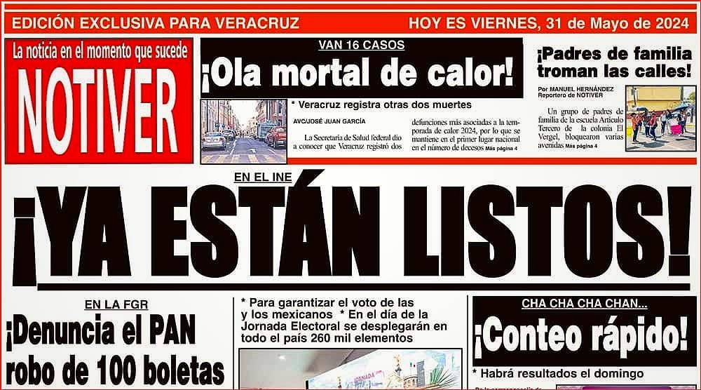 LA PORTADA - VIERNES 31 DE MAYO 2024