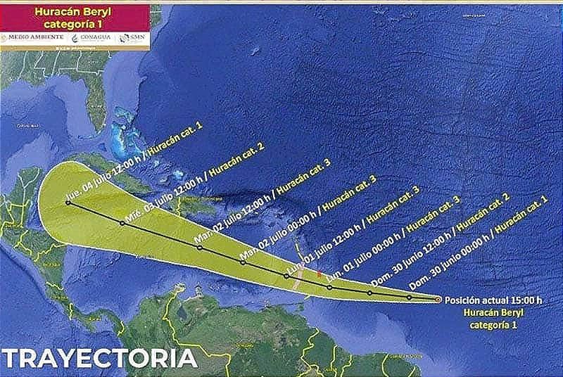 ¡“BERYL” YA ES HURACÁN!