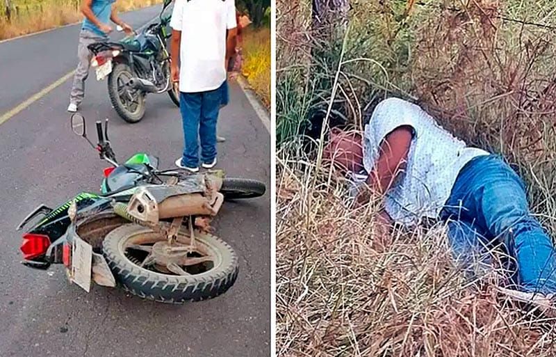 ¡MOTOCICLISTA DERRAPA Y SALE VOLANDO DEL CAMINO!