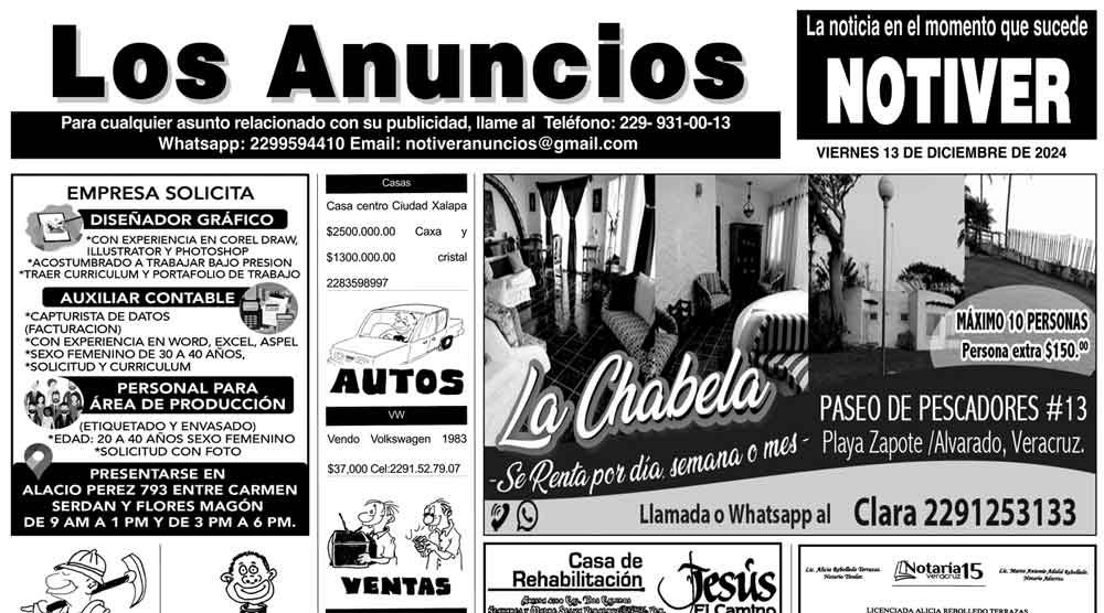 ...LOS ANUNCIOS, AVISOS Y DEMÁS! - VIERNES, 13 DE DICIEMBRE 2024