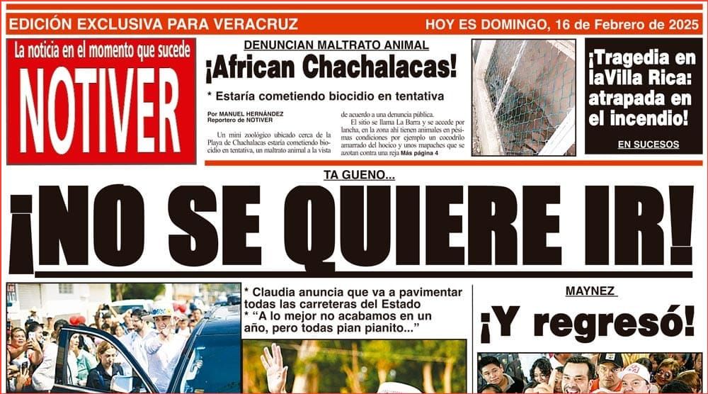 LA PORTADA - DOMINGO 16 DE FEBRERO 2025