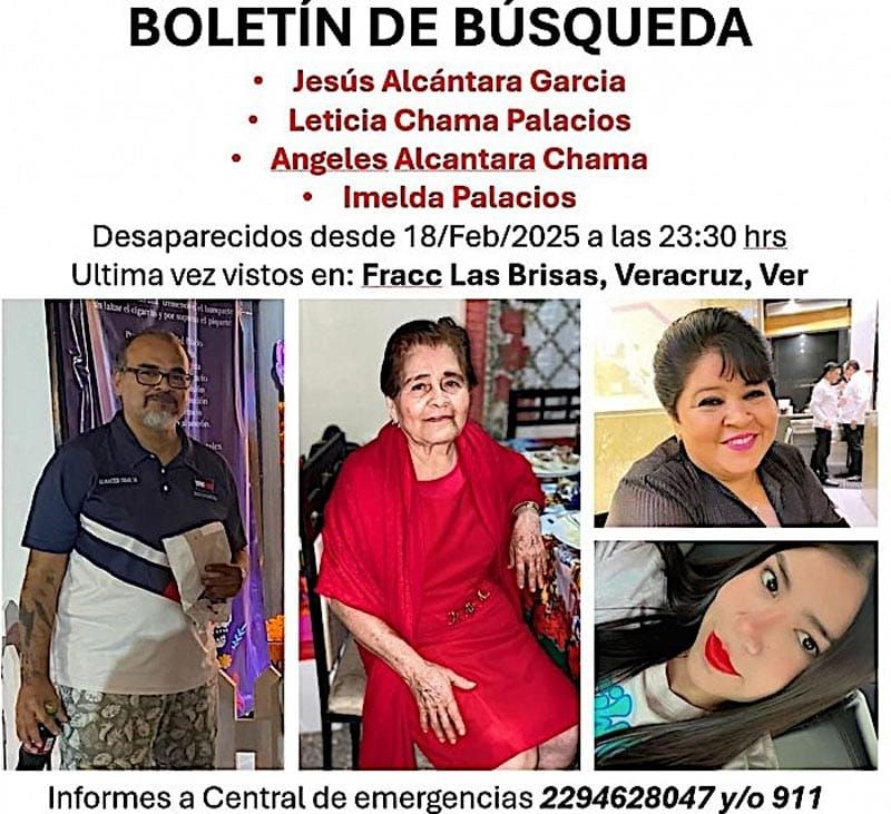 ¡DESAPARECEN CUATRO INTEGRANTES DE UNA FAMILIA!