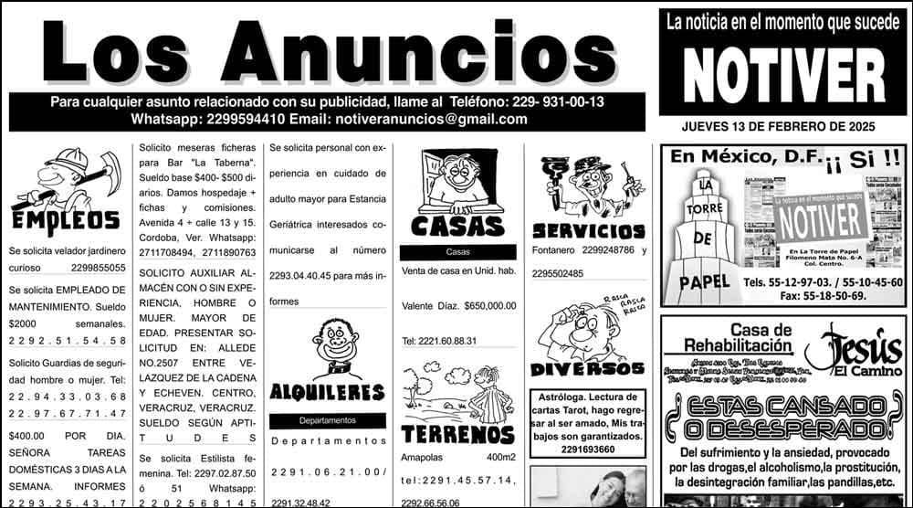 ...LOS ANUNCIOS, AVISOS Y DEMÁS! - JUEVES, 13 DE FEBRERO 2025