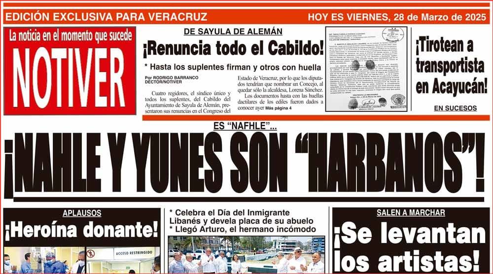 LA PORTADA - VIERNES 28 DE MARZO 2025
