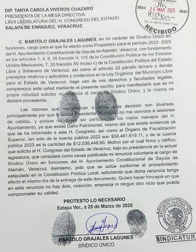 ¡RENUNCIA TODO EL CABILDO! - *Hasta los suplentes firman y otros con huella