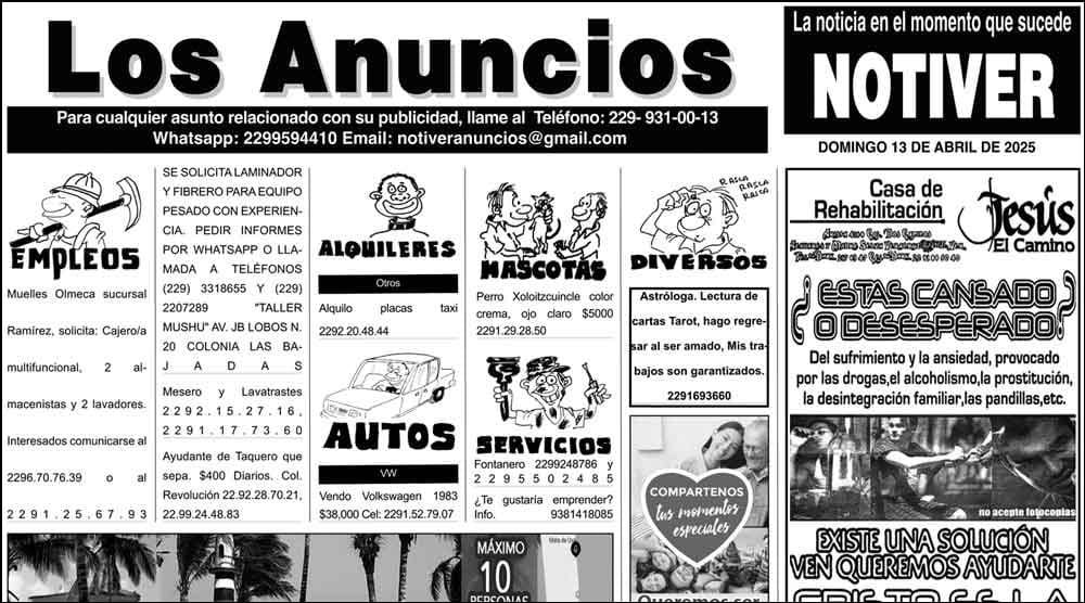 ...LOS ANUNCIOS, AVISOS Y DEMÁS! - DOMINGO, 13 DE ABRIL 2025