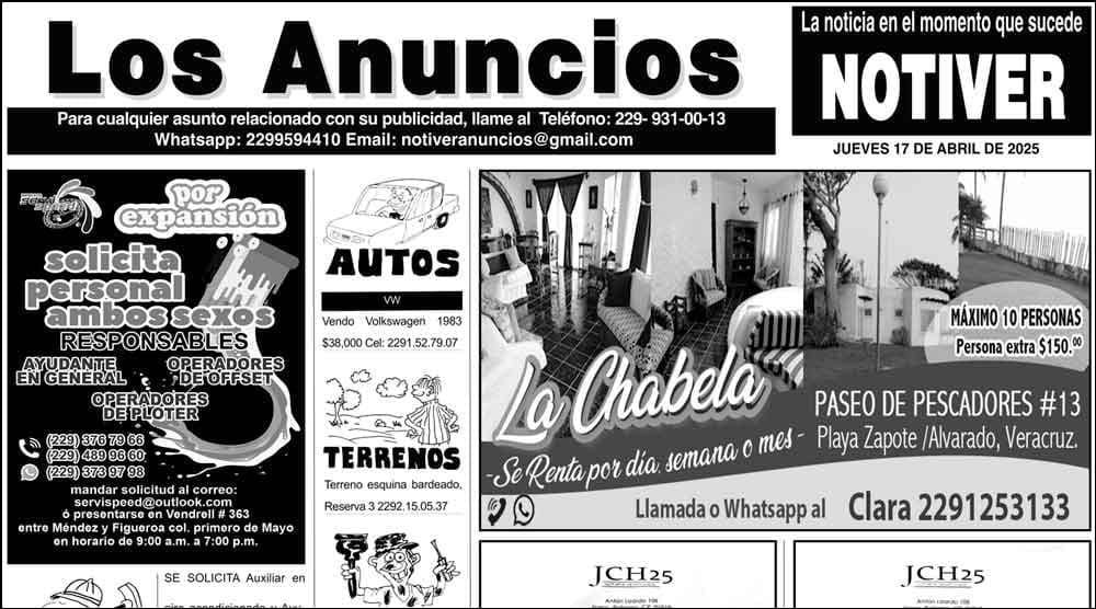 ...LOS ANUNCIOS, AVISOS Y DEMÁS! - JUEVES, 17 DE ABRIL 2025