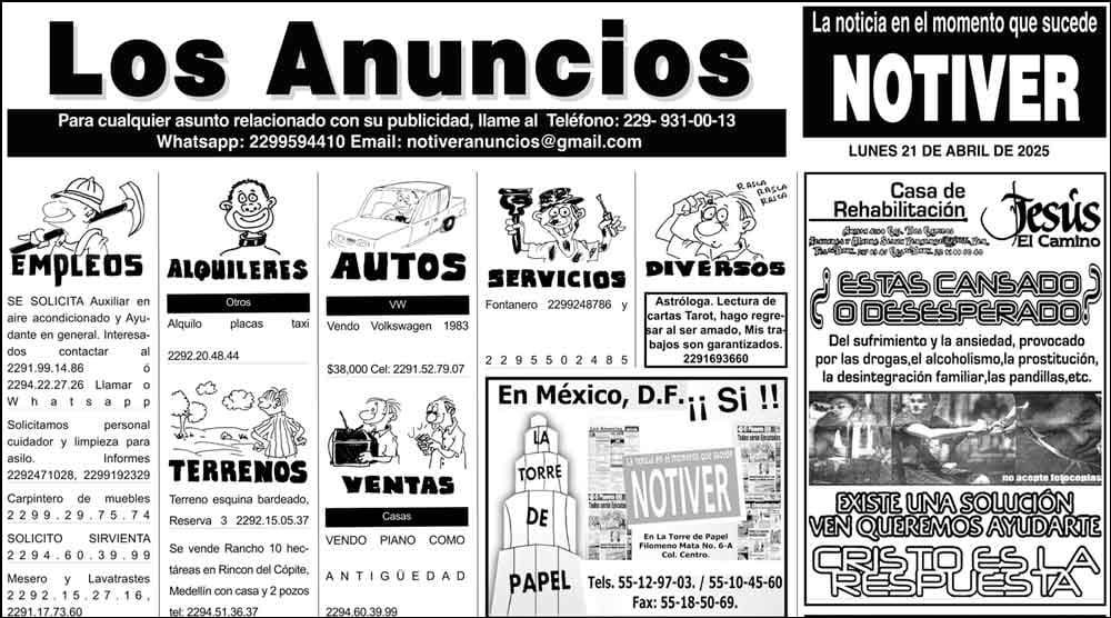 ...LOS ANUNCIOS, AVISOS Y DEMÁS! - LUNES, 21 DE ABRIL 2025