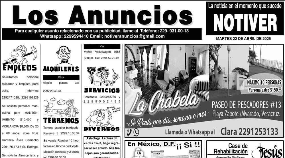 ...LOS ANUNCIOS, AVISOS Y DEMÁS! - MARTES, 22 DE ABRIL 2025