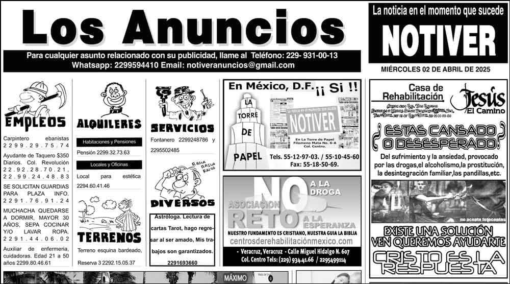 ...LOS ANUNCIOS, AVISOS Y DEMÁS! - MIÉRCOLES, 2 DE ABRIL 2025
