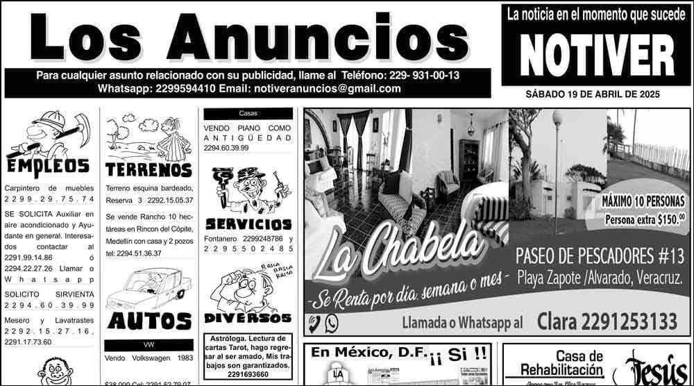 ...LOS ANUNCIOS, AVISOS Y DEMÁS! - SÁBADO, 19 DE ABRIL 2025