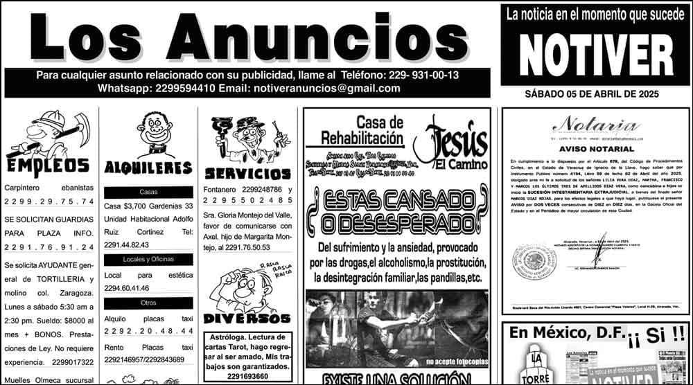 ...LOS ANUNCIOS, AVISOS Y DEMÁS! - SÁBADO, 5 DE ABRIL 2025