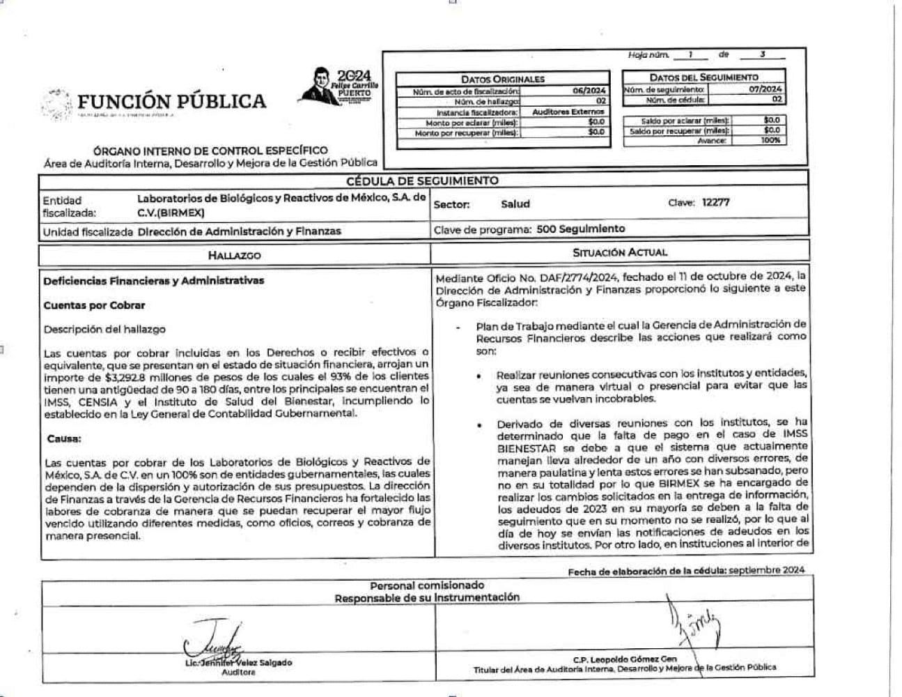¡“FLEXIBILIDAD DE PAGO” PRODUCE FALTANTE DE 3 MIL MDP EN BIRMEX!