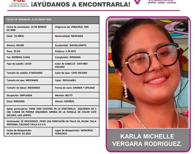 ¡DESAPARECIÓ KARLA MICHELLE DE 19 AÑOS!