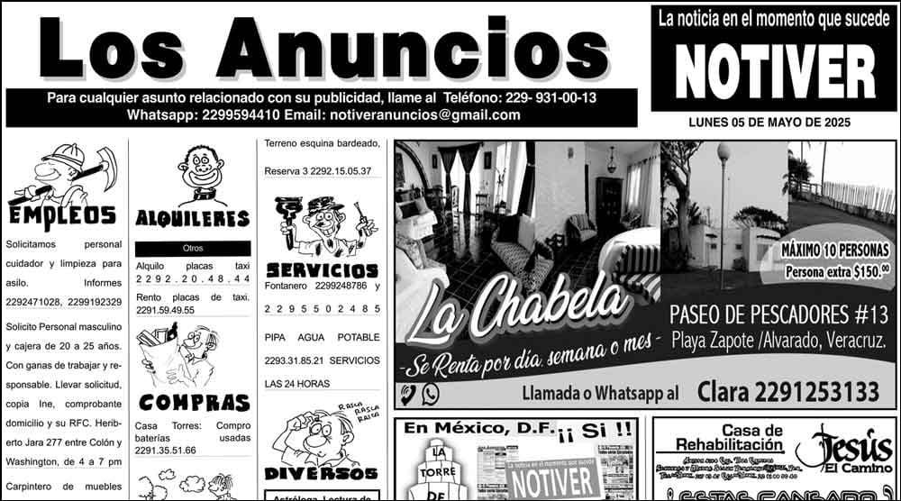 ...LOS ANUNCIOS, AVISOS Y DEMÁS! - LUNES, 5 DE MAYO 2025