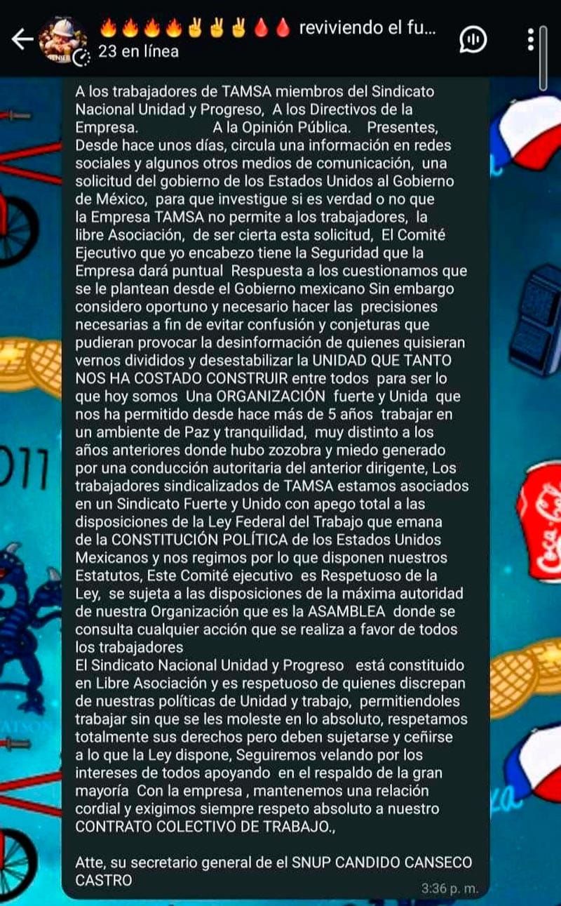 ¡CANSECO SACA COMUNICADO! - CASO TAMSA