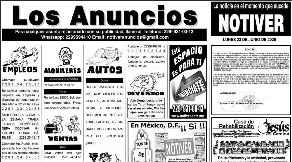 ...LOS ANUNCIOS, AVISOS Y DEMÁS! - LUNES, 23 DE JUNIO 2025