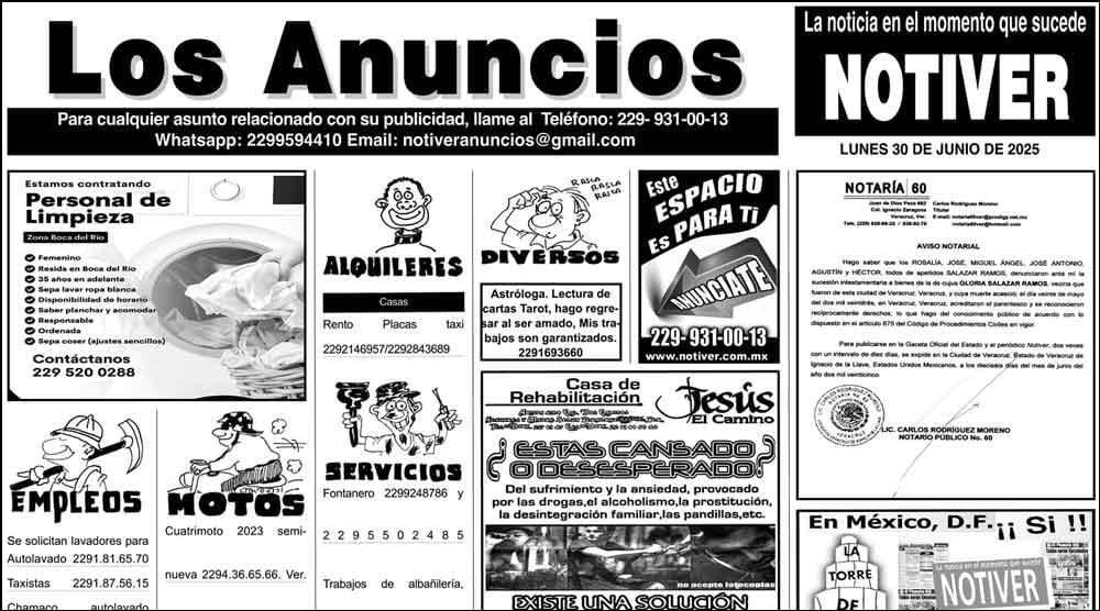 ...LOS ANUNCIOS, AVISOS Y DEMÁS! - LUNES, 30 DE JUNIO 2025