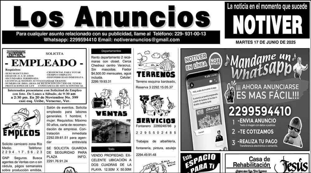 ...LOS ANUNCIOS, AVISOS Y DEMÁS! - MARTES, 17 DE JUNIO 2025