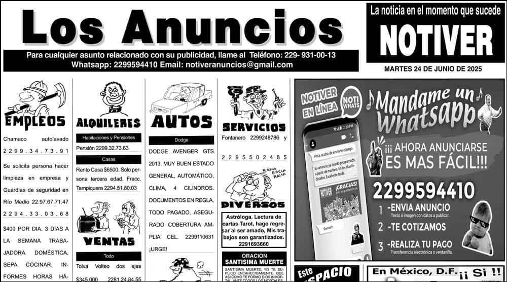 ...LOS ANUNCIOS, AVISOS Y DEMÁS! - MARTES, 24 DE JUNIO 2025