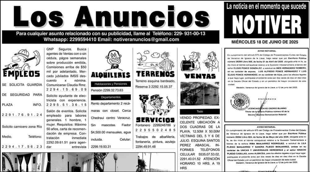...LOS ANUNCIOS, AVISOS Y DEMÁS! - MIÉRCOLES, 18 DE JUNIO 2025