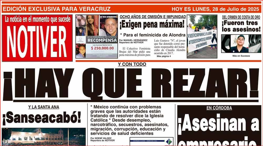 LA PORTADA - LUNES 28 DE JULIO 2025
