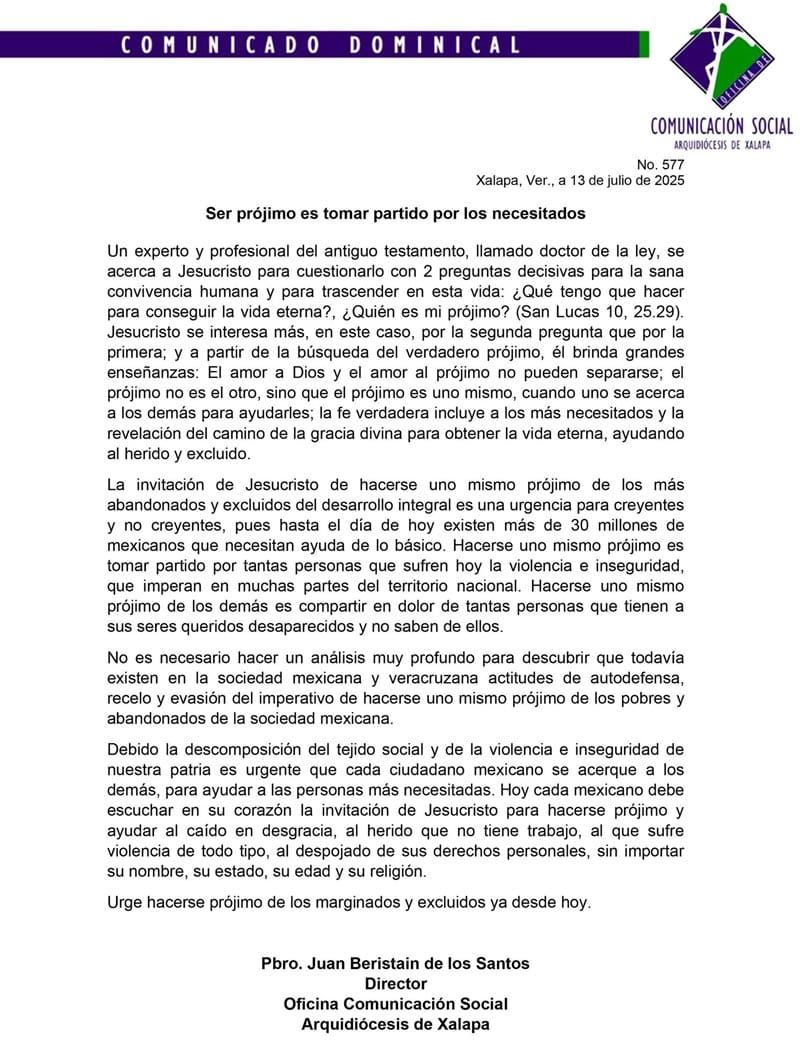¡HAY VIOLENCIA E INSEGURIDAD! - LAMENTA IGLESIA CATÓLICA